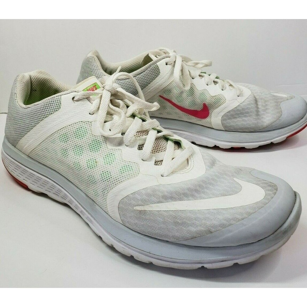 Nike Womens FS Lite Run 3 Running Shoes Size 10 Platinum/Voltage Green/Pink RARE